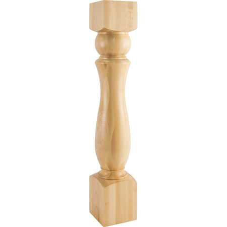 Hardware Resources 6" Wx6"Dx35-1/2"H White Birch Sphere Turned Post P81-6-WB